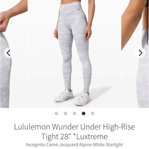 lululemon athletica Gray Camo Leggings